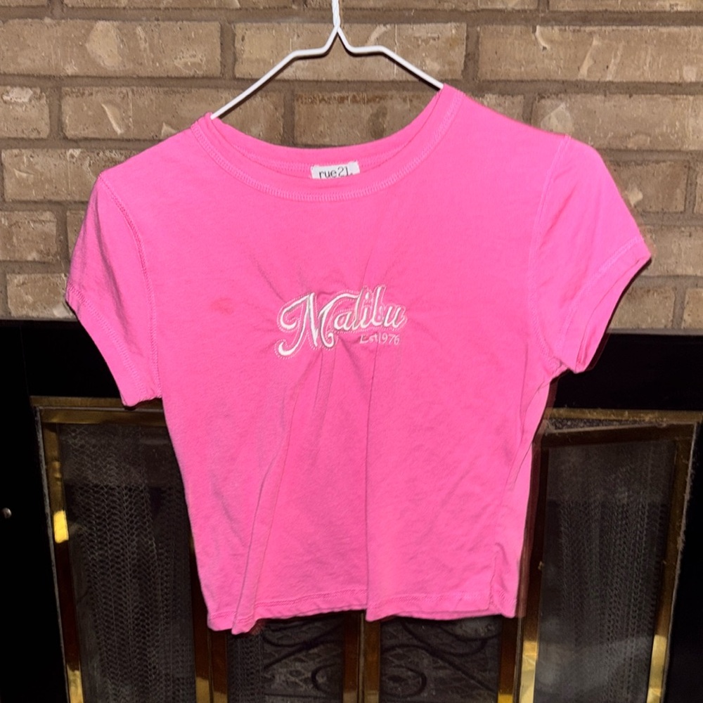 Pink malibu crop top